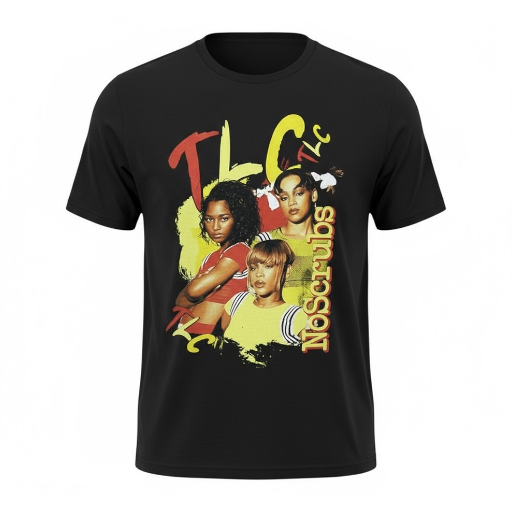 🔆 TLC No Scrubs Graphic Band‎ Tee M 90s Y2K Style